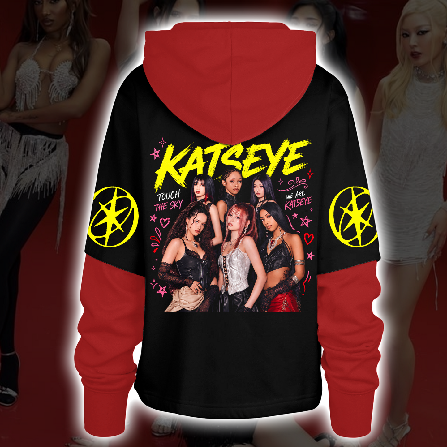 Symphonic KATSEYE Touch The Sky Shortstop Hoodie Unique Wildworld Tour Fan Merch