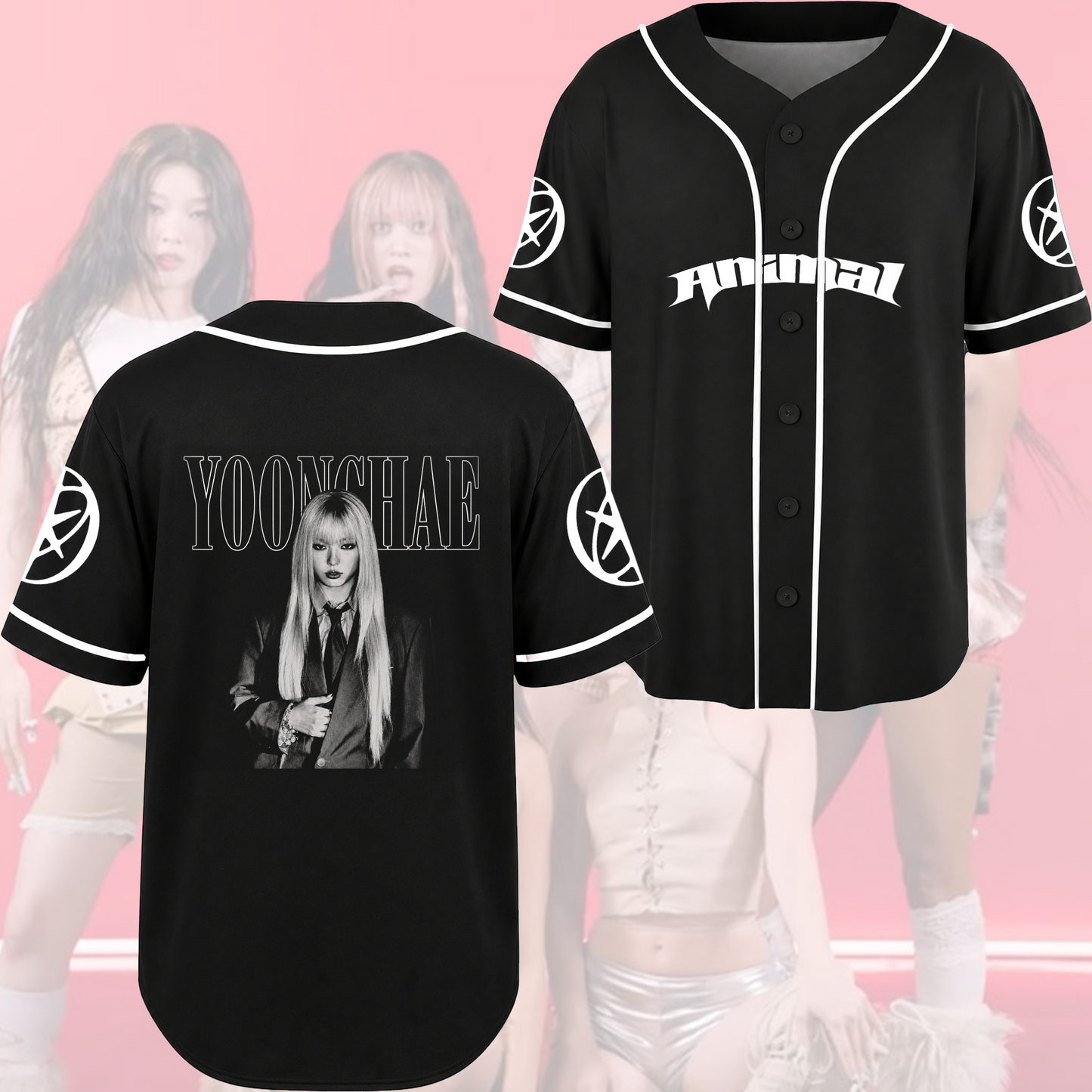 Office Siren KATSEYE Animal Baseball Jersey The Wildworld Tour Streetwear Fan Gifts