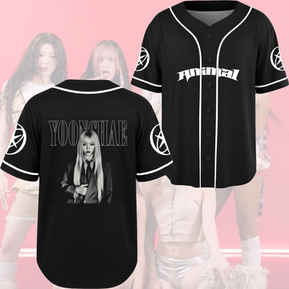 Office Siren KATSEYE Animal Baseball Jersey The Wildworld Tour Streetwear Fan Gifts