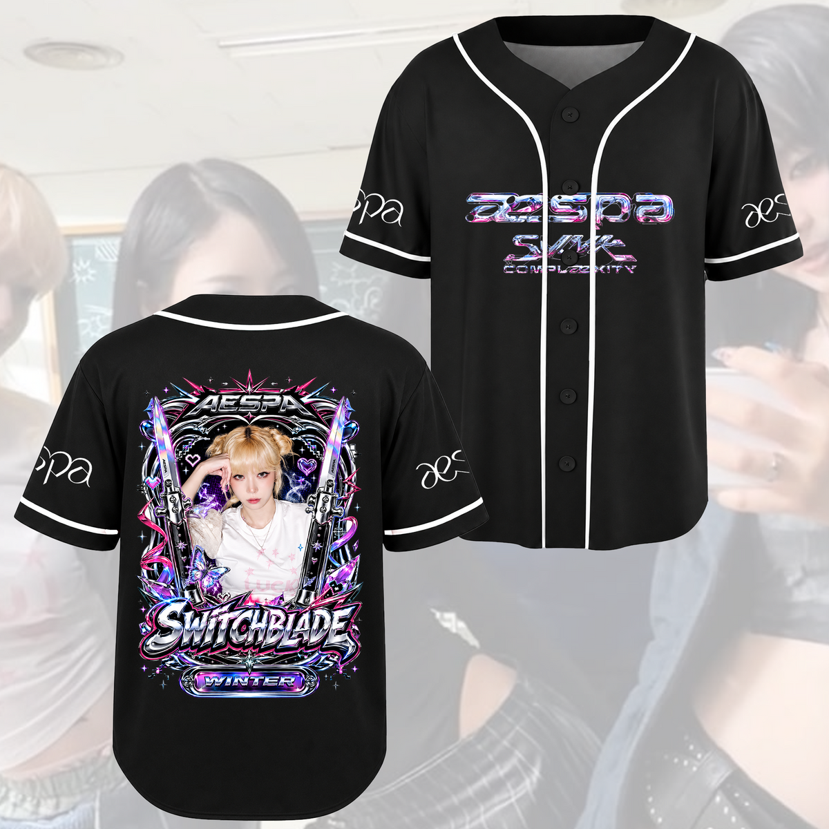 Solo Portrait aespa SYNK Complexity Tour Baseball Jersey Switchblade Fan Edition