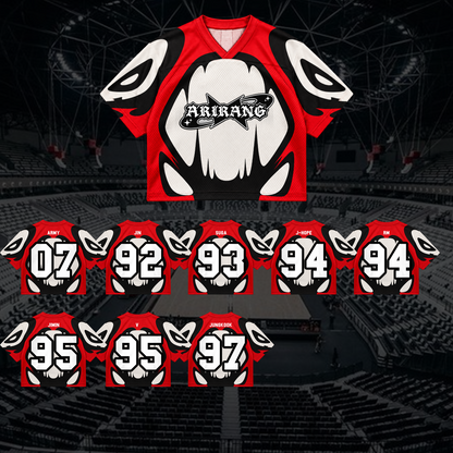 Rebellious Arirang B.T.S Club All Members Retro Streetwear Mixed Mesh Jersey For Fans
