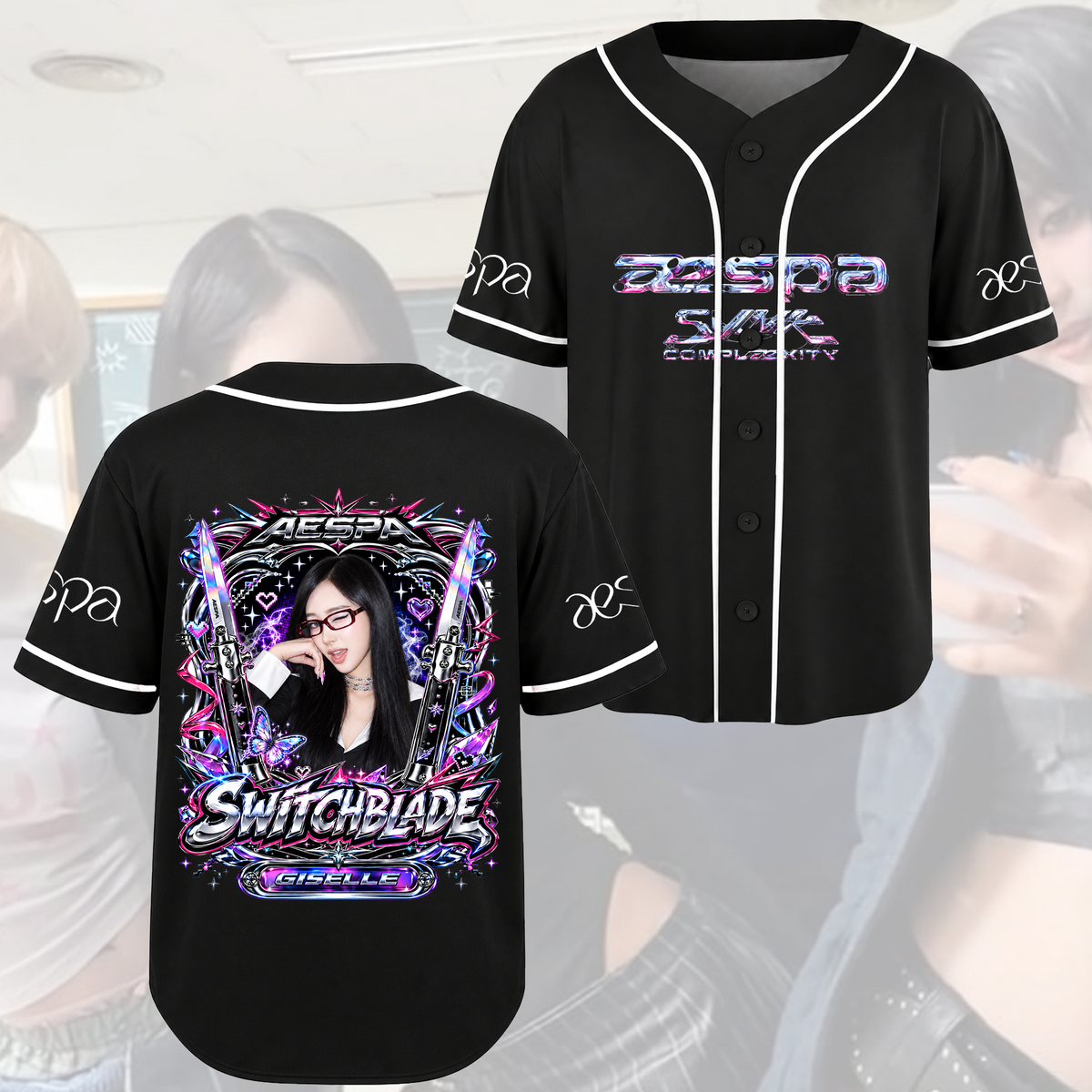 Solo Portrait aespa SYNK Complexity Tour Baseball Jersey Switchblade Fan Edition