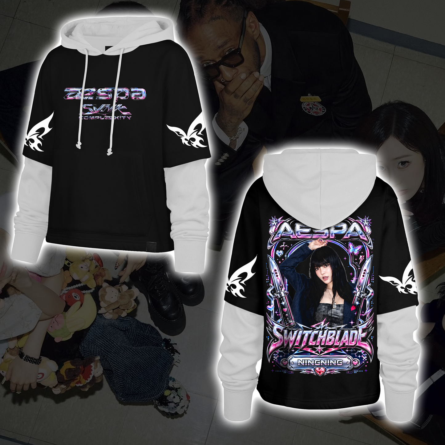 Metallic Aespa SYNK Complexity Tour Fairy Style Shortstop Hoodie Gift For MY