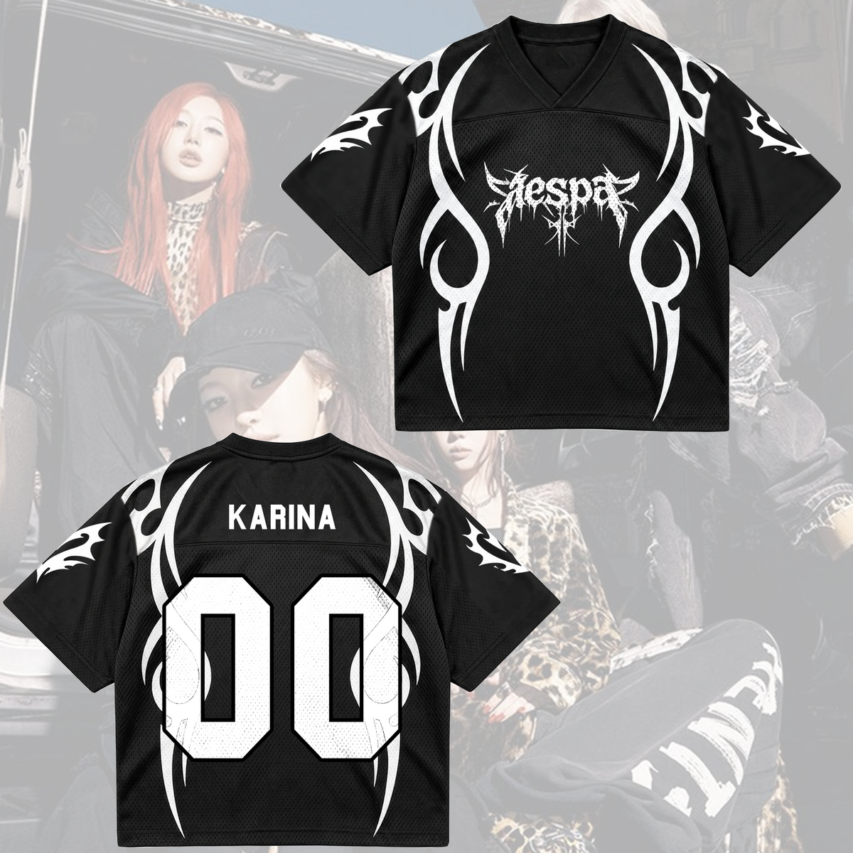 Aespa Heavy Metal Gothic Mixed Mesh Jersey 2026 Tour For MY Fans
