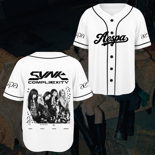Vintage Aespa SYNK Complexity World Tour Baseball Jersey MY Fan Gifts