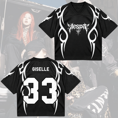 Aespa Heavy Metal Gothic Mixed Mesh Jersey 2026 Tour For MY Fans