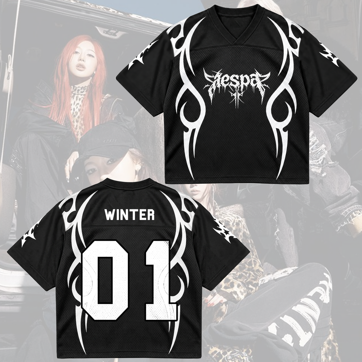 Aespa Heavy Metal Gothic Mixed Mesh Jersey 2026 Tour For MY Fans