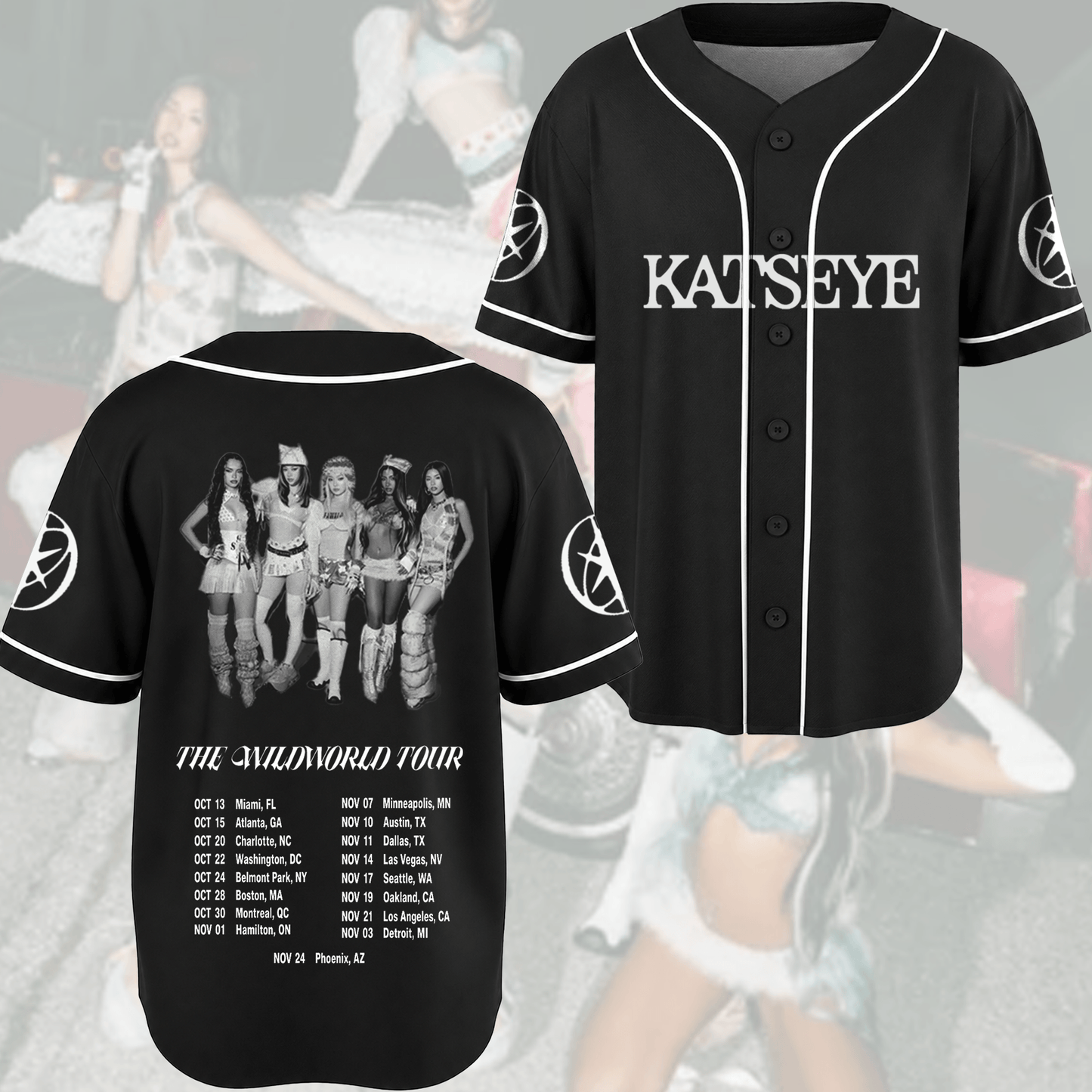 Igniter Katseye The WildWorld Tour Baseball Jersey Fan Edition