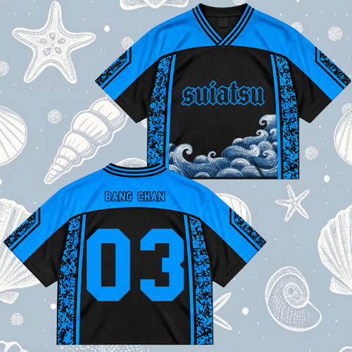 Electric Suiatsu Stray Kids Club Deep Ocean Mixed Mesh Jersey For Stay