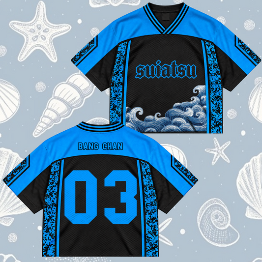 Electric Suiatsu Stray Kids Club Deep Ocean Mixed Mesh Jersey For Stay