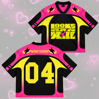 Epic Looks Can Kill I.V.E. Club All Members Pastel Coquette Mixed Mesh Jersey For Dive