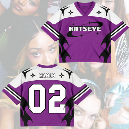 KATSEYE New Tour Tribal Purple Mixed Mesh Jersey Gift For Fans