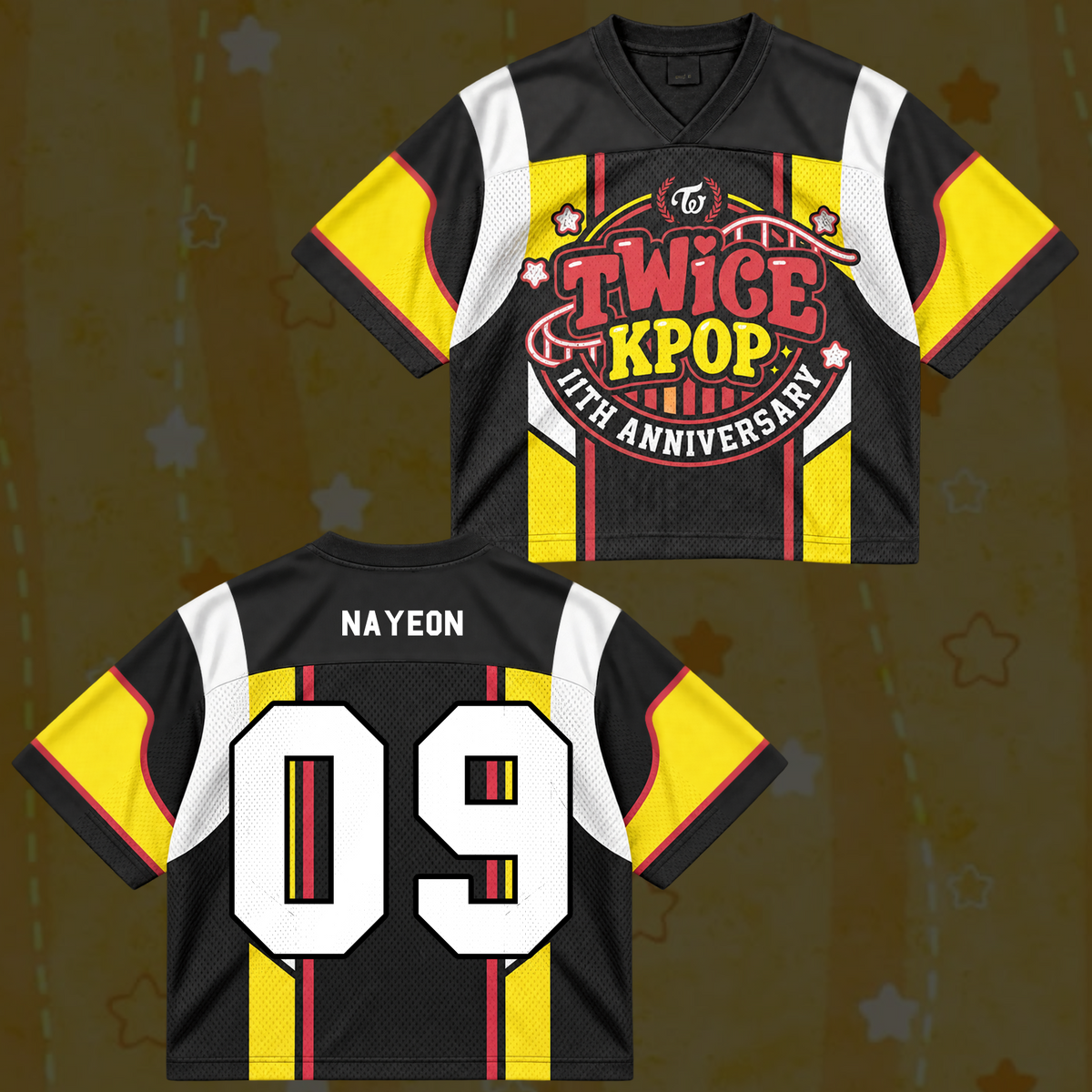 Bold TWICE KPOP 11th Anniversary Retro Sporty Mix Mesh Jersey For Once