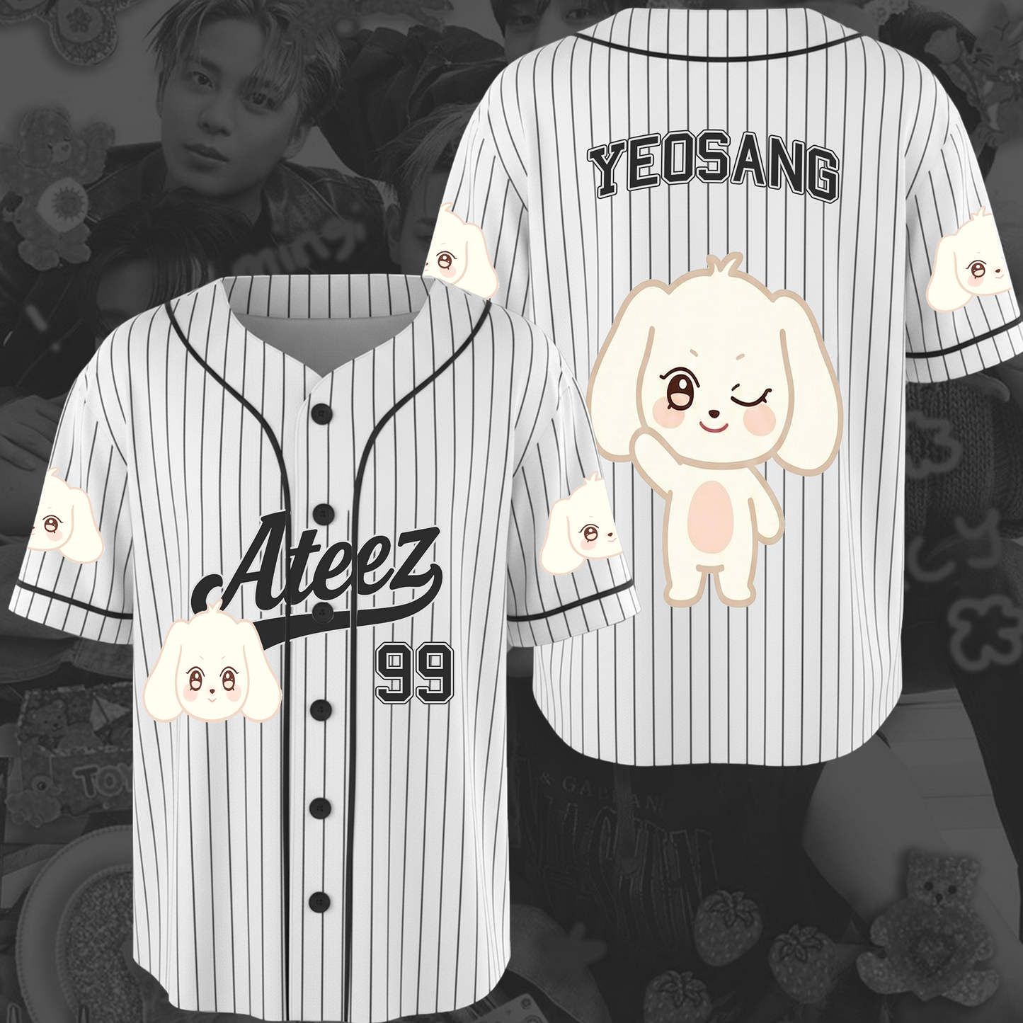 Cute Ateez Aniteez Characters Baseball Jersey Gift For Lovers