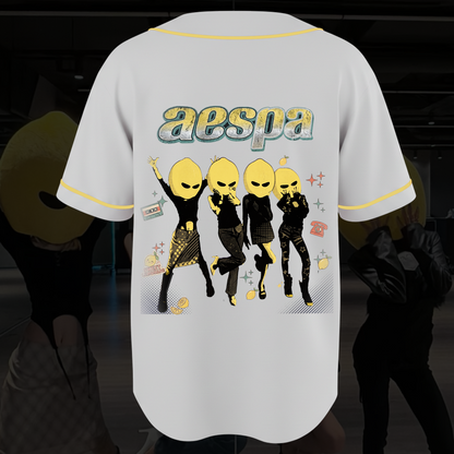 Super Aespa Lemonade Album Concert Baseball Jersey Fan Edition