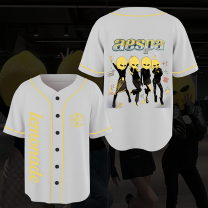 Super Aespa Lemonade Album Concert Baseball Jersey Fan Edition
