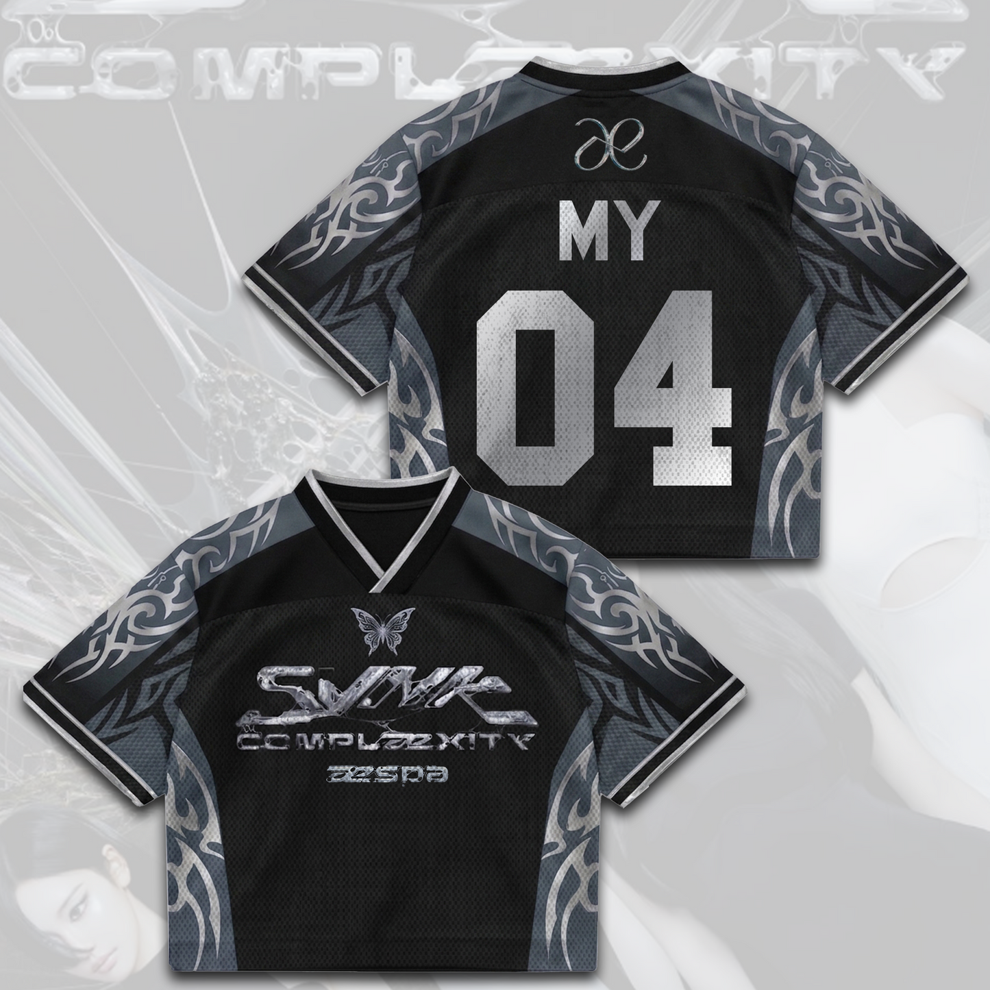 AESPA  SYNK COMPLaeXITY 2026 World Tour Mixed Mesh Jersey  Gift For Fans