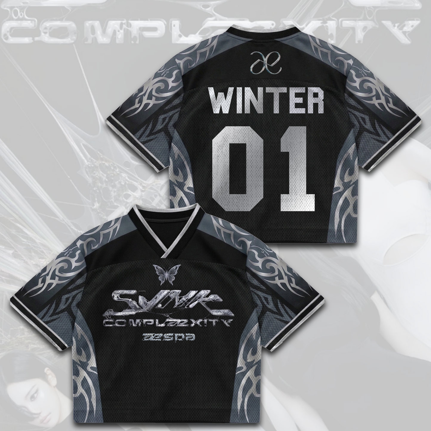 AESPA  SYNK COMPLaeXITY 2026 World Tour Mixed Mesh Jersey  Gift For Fans