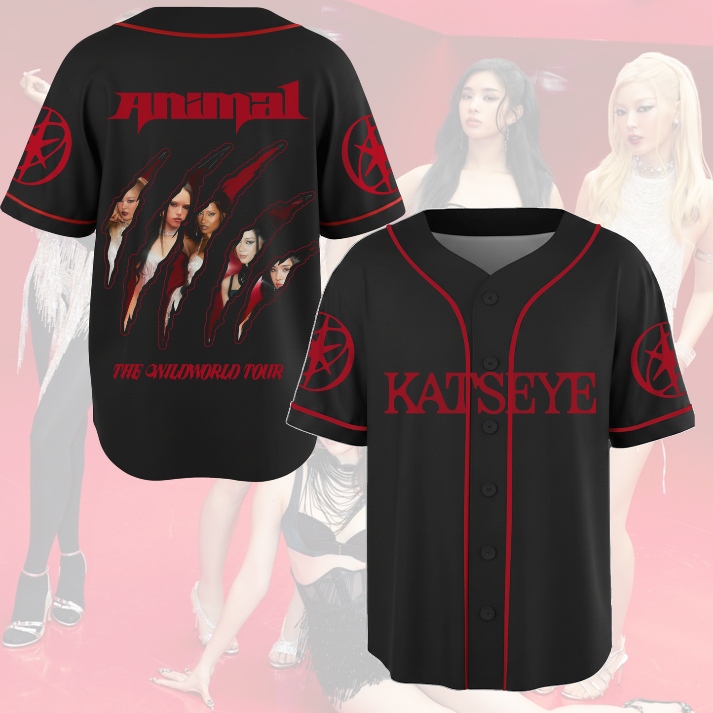 Animal Claw Katseye The Wildworld Tour Baseball Jersey Gift For Eyekons