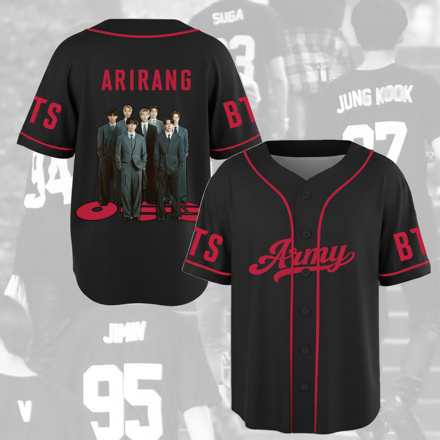 Gentlemen BTS Arirang World Tour Baseball Jersey Fan Edition
