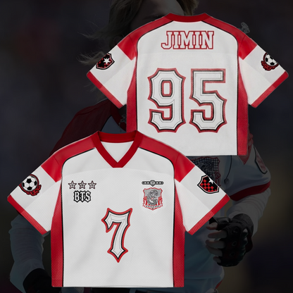 Sporty Jimin Jersey Arirang World Tour Mixed Mesh Jersey Gift For Fans
