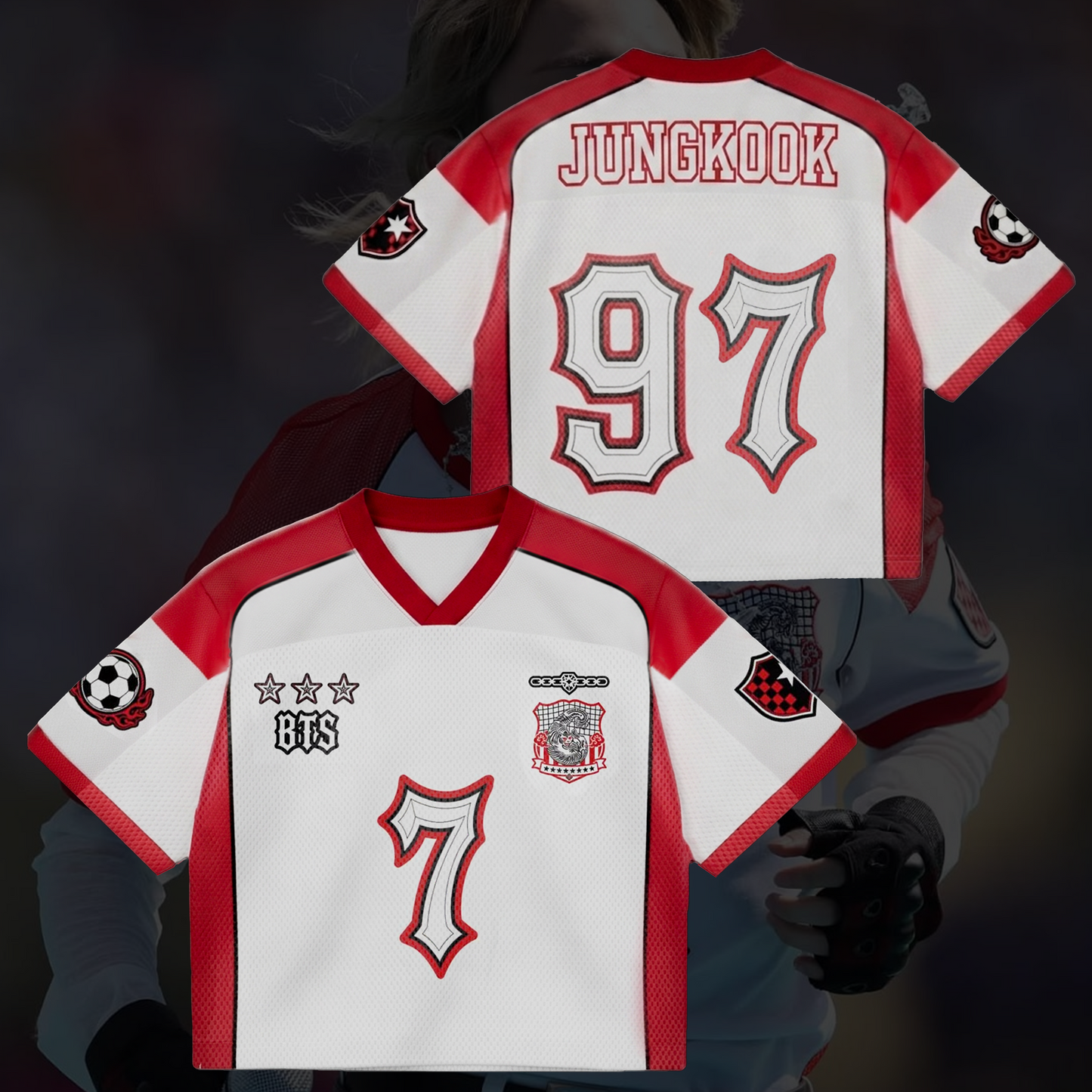 Sporty Jimin Jersey Arirang World Tour Mixed Mesh Jersey Gift For Fans
