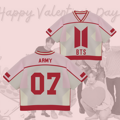 Happy Valentine Day Bts Mixed Mesh Jersey Gift For Army