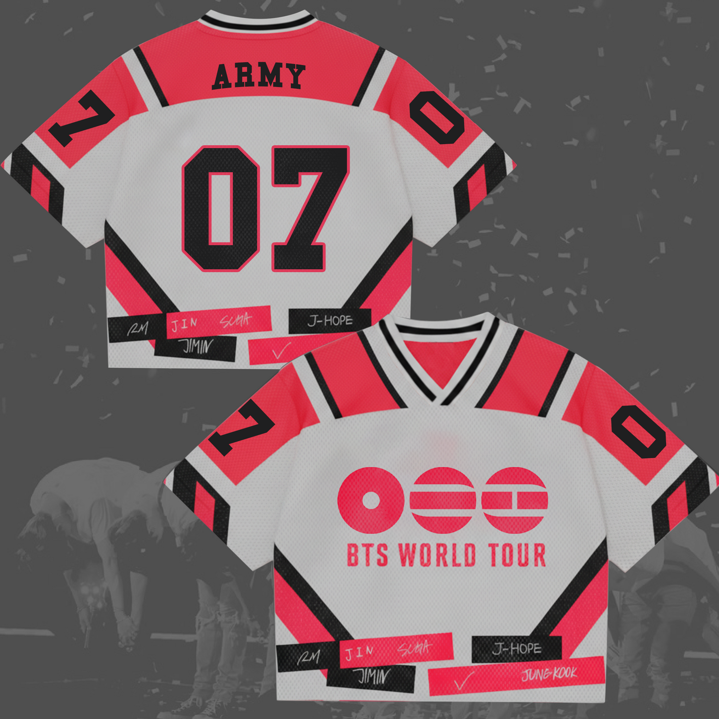 Critical Red Zone BTS World Tour Mixed Mesh Jersey Gifts