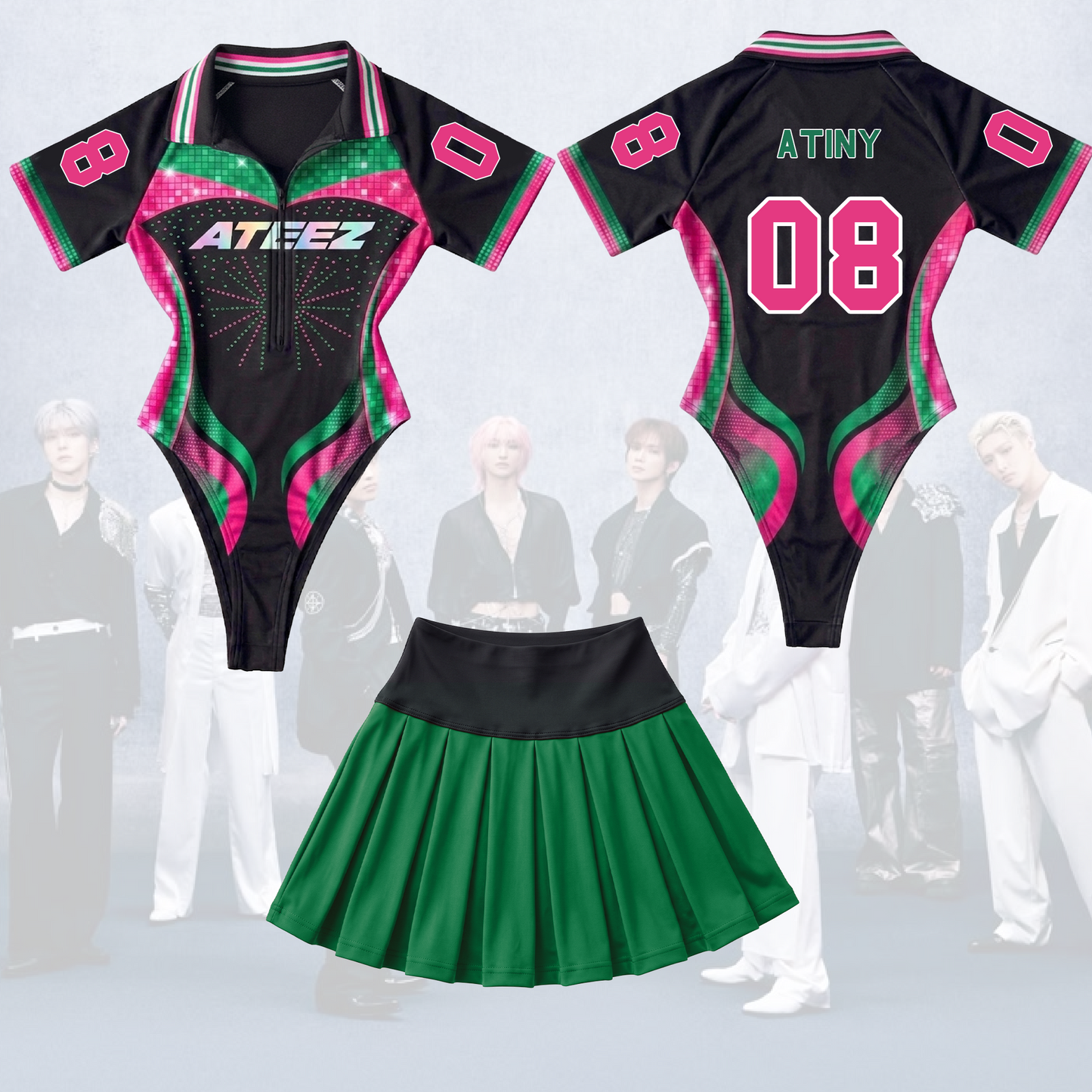 FlexFit Ateez Golden Hour Part 5 Full Jersey Bodysuit Set Fan Edition