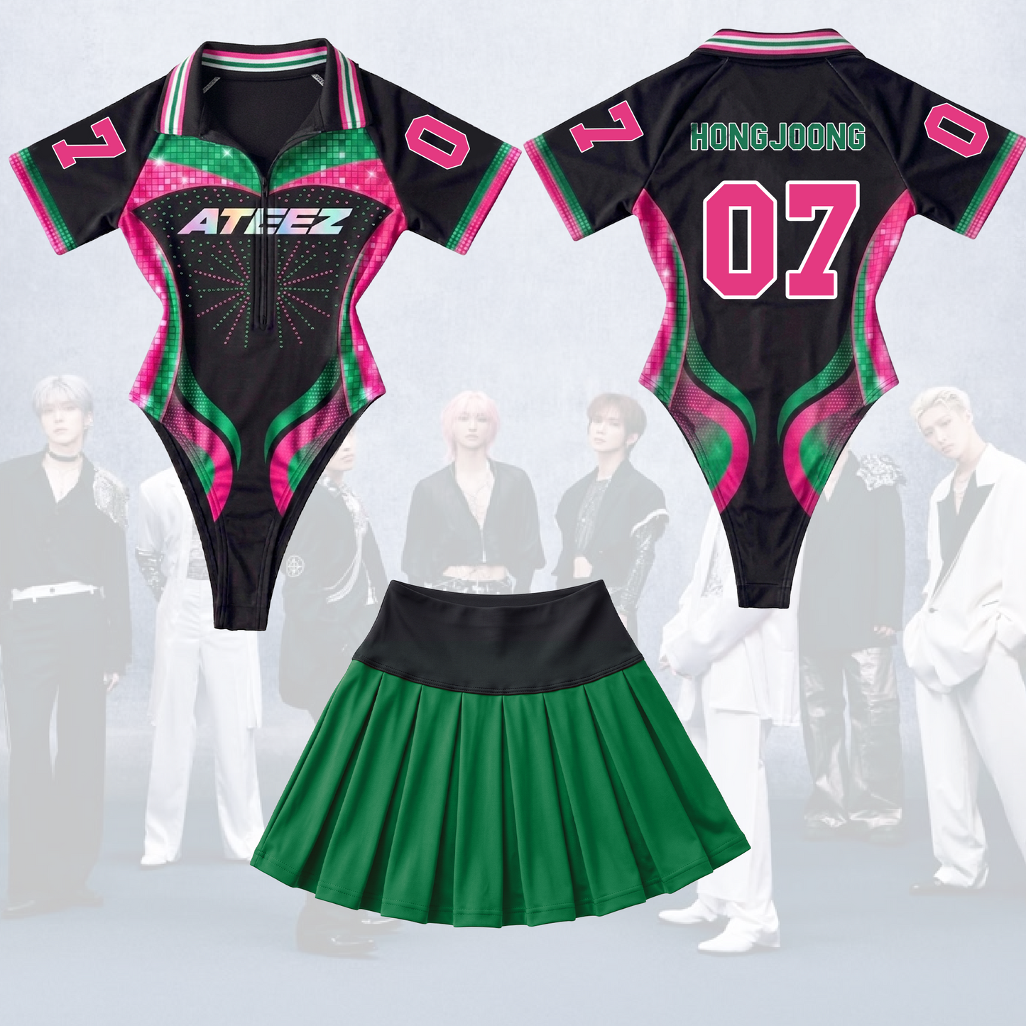 FlexFit Ateez Golden Hour Part 5 Full Jersey Bodysuit Set Fan Edition