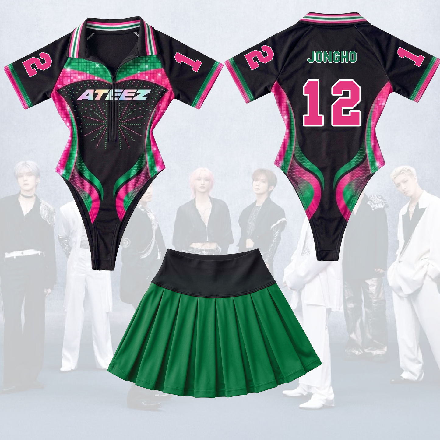 FlexFit Ateez Golden Hour Part 5 Full Jersey Bodysuit Set Fan Edition