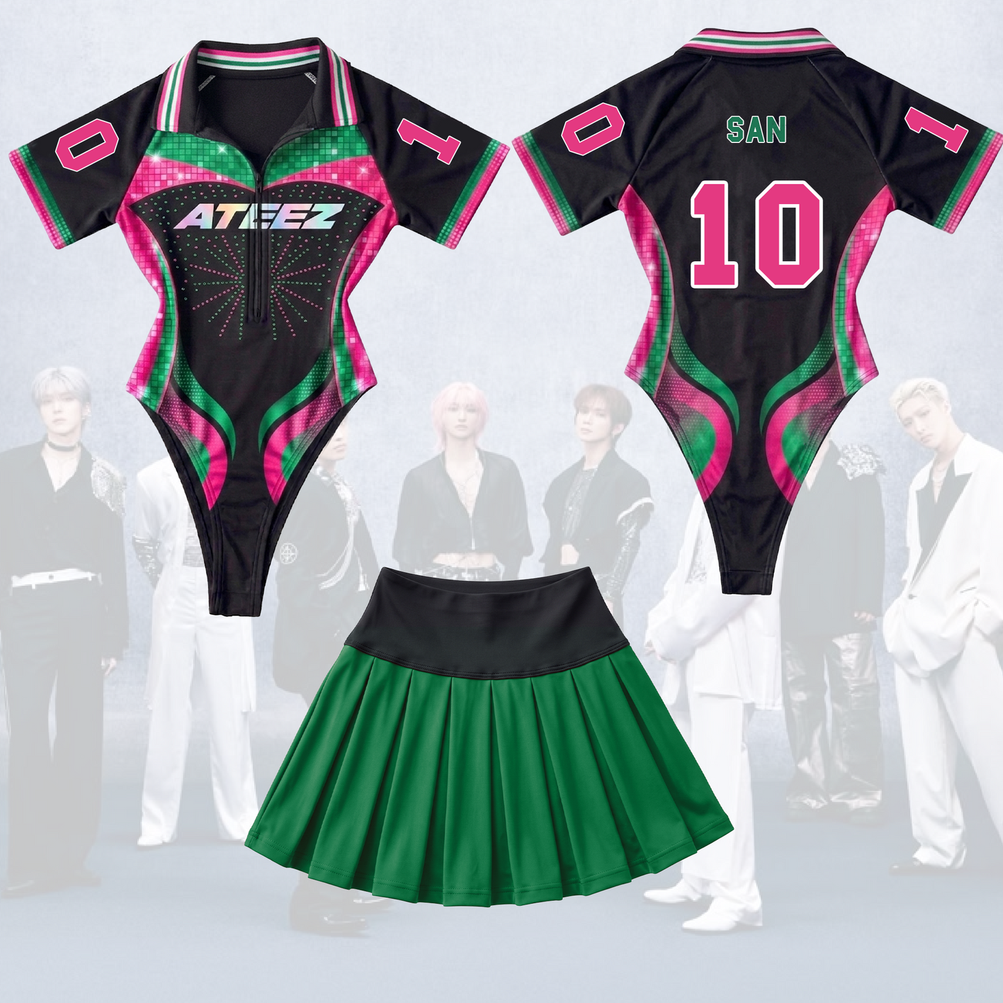 FlexFit Ateez Golden Hour Part 5 Full Jersey Bodysuit Set Fan Edition