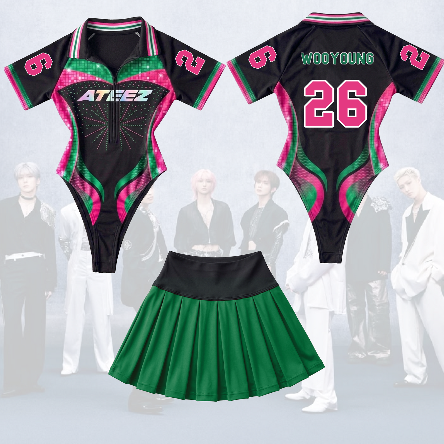 FlexFit Ateez Golden Hour Part 5 Full Jersey Bodysuit Set Fan Edition