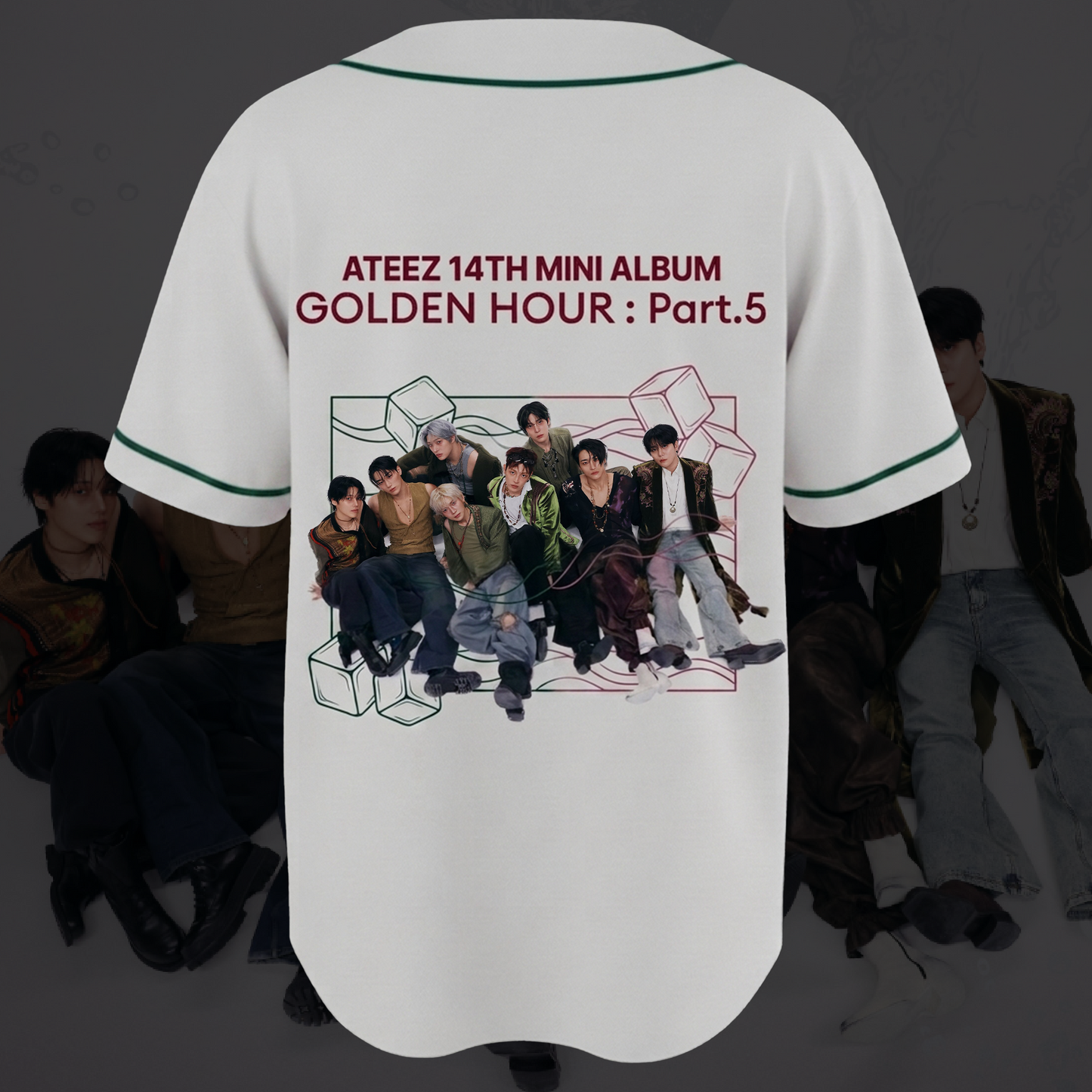 Ateez Golden Hour Mini Album 14th  Baseball Jersey Fan Edition