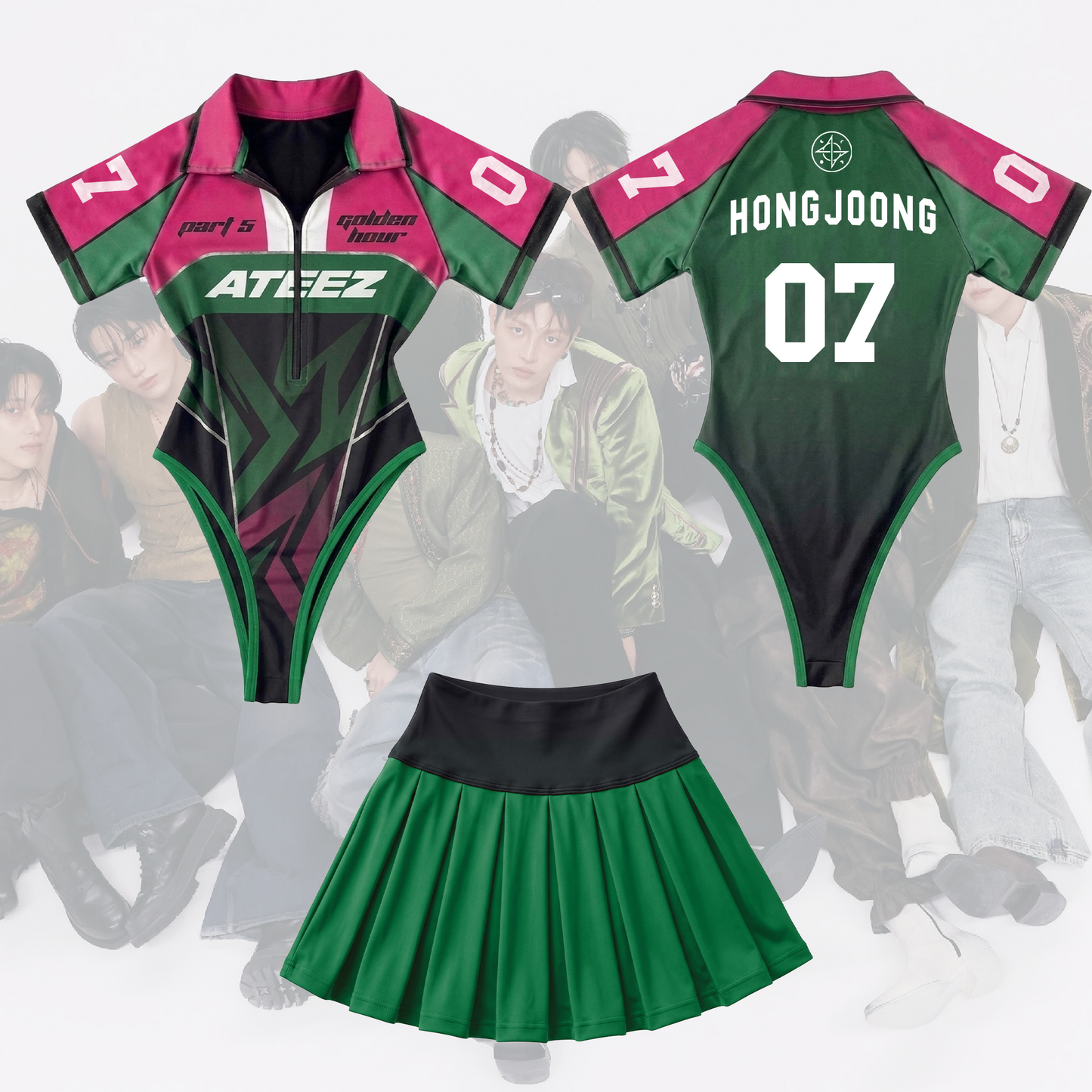 PaceRun Ateez Golden Hour Part 5 Full Jersey Bodysuit Set Gift For Fans