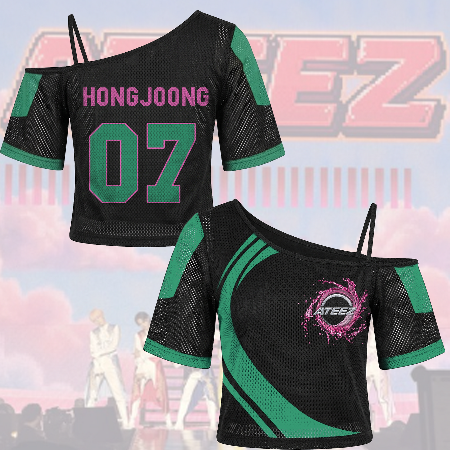 Ateez Golden Hour Part 5 Off Shoulder Mesh Futuristic Concert Outfit Fan Edition