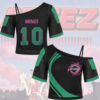 Ateez Golden Hour Part 5 Off Shoulder Mesh Futuristic Concert Outfit Fan Edition