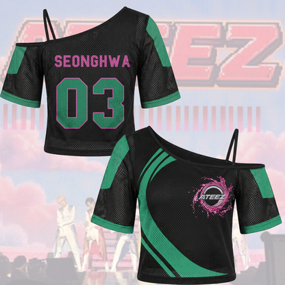 Ateez Golden Hour Part 5 Off Shoulder Mesh Futuristic Concert Outfit Fan Edition