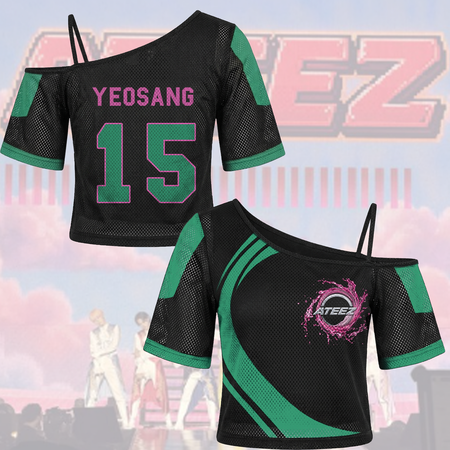 Ateez Golden Hour Part 5 Off Shoulder Mesh Futuristic Concert Outfit Fan Edition