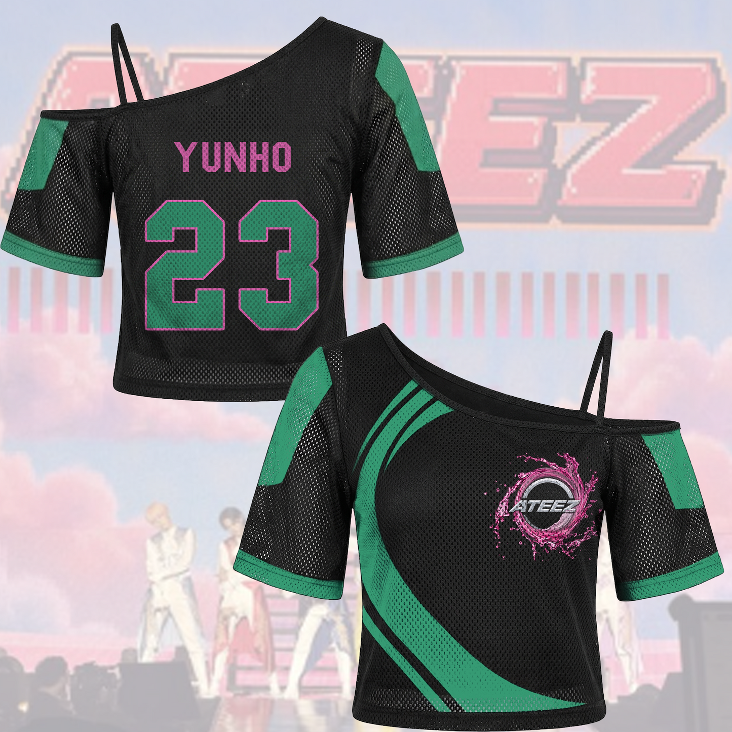 Ateez Golden Hour Part 5 Off Shoulder Mesh Futuristic Concert Outfit Fan Edition