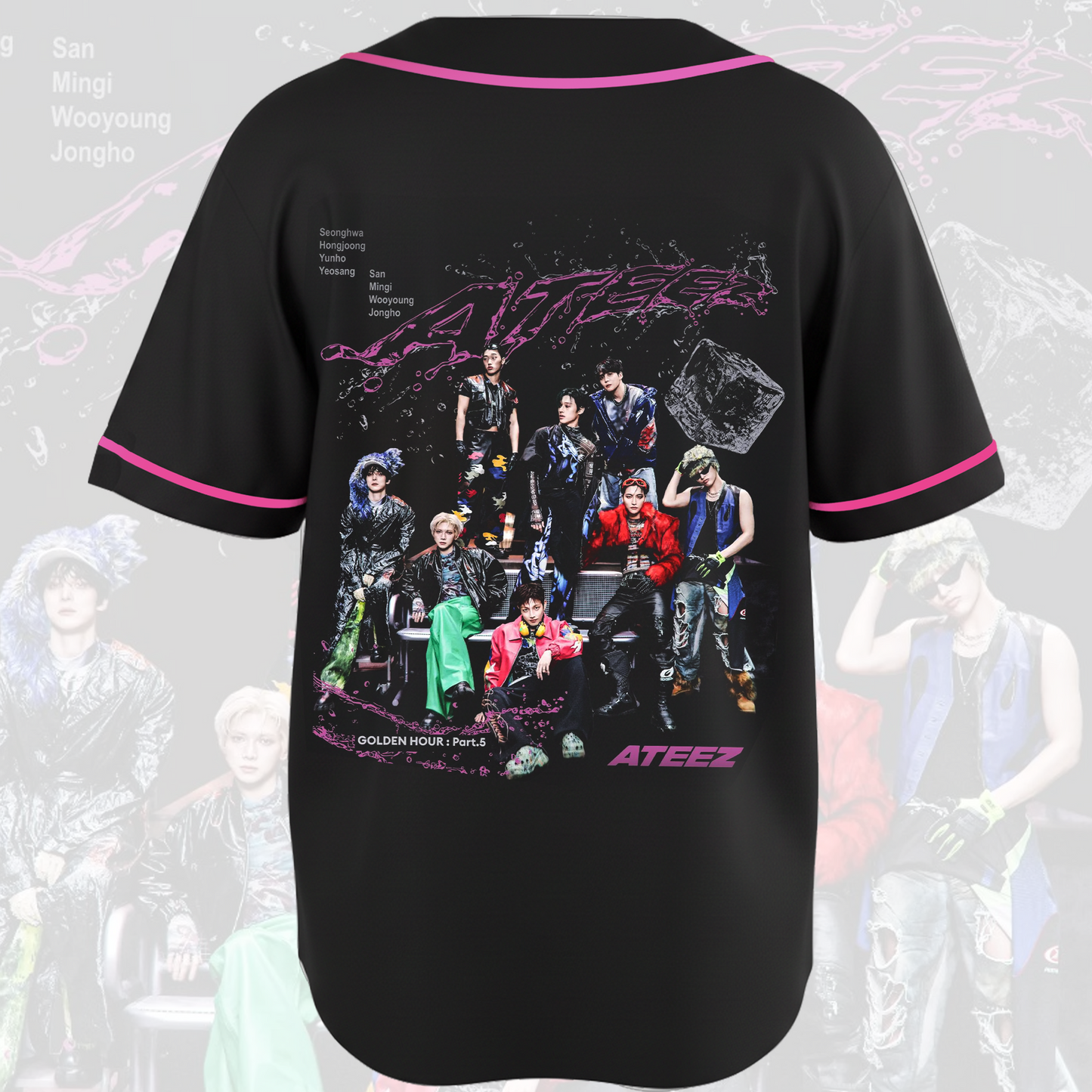 Pinky Ateez Golden Hour Concert  Baseball Jersey Fan Edition