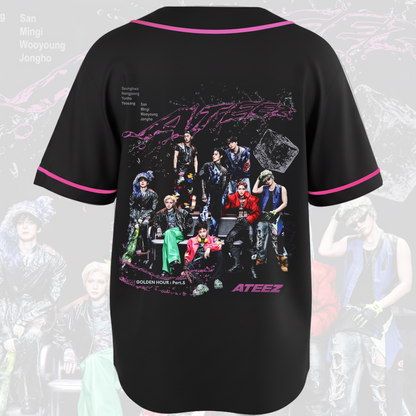 Pinky Ateez Golden Hour Concert  Baseball Jersey Fan Edition