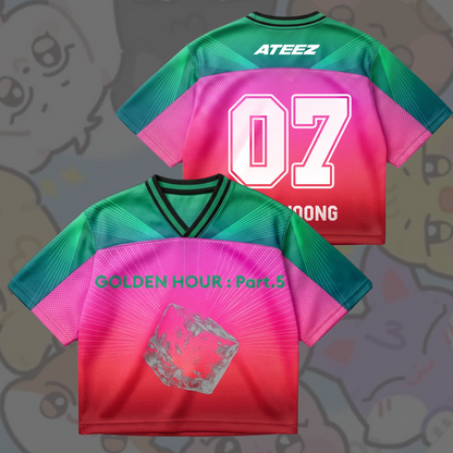 Aeterna ATEEZ  Golden Hour Part 5 Album Mixed Mesh Jersey Fan Edition