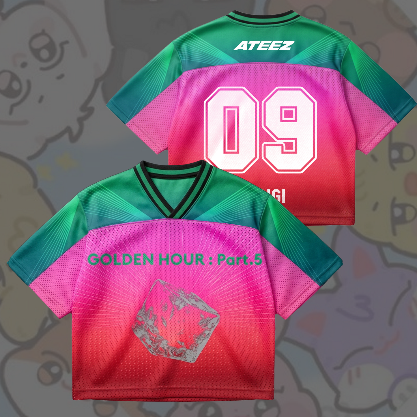 Aeterna ATEEZ  Golden Hour Part 5 Album Mixed Mesh Jersey Fan Edition