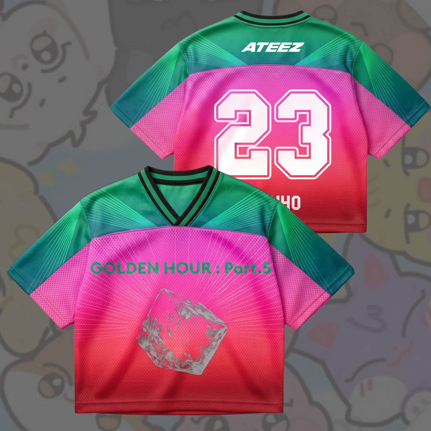 Aeterna ATEEZ  Golden Hour Part 5 Album Mixed Mesh Jersey Fan Edition