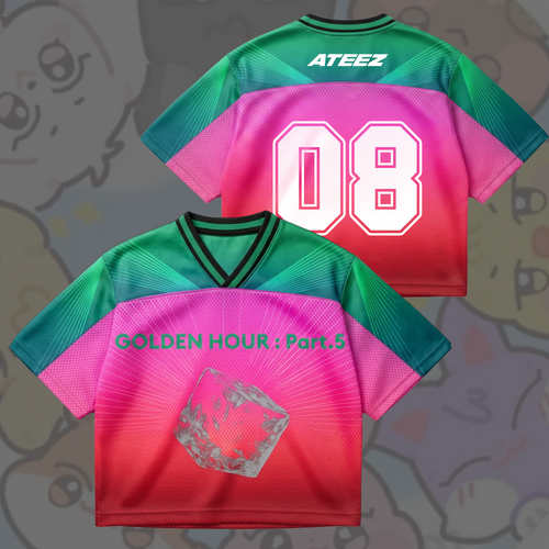 Aeterna ATEEZ  Golden Hour Part 5 Album Mixed Mesh Jersey Fan Edition