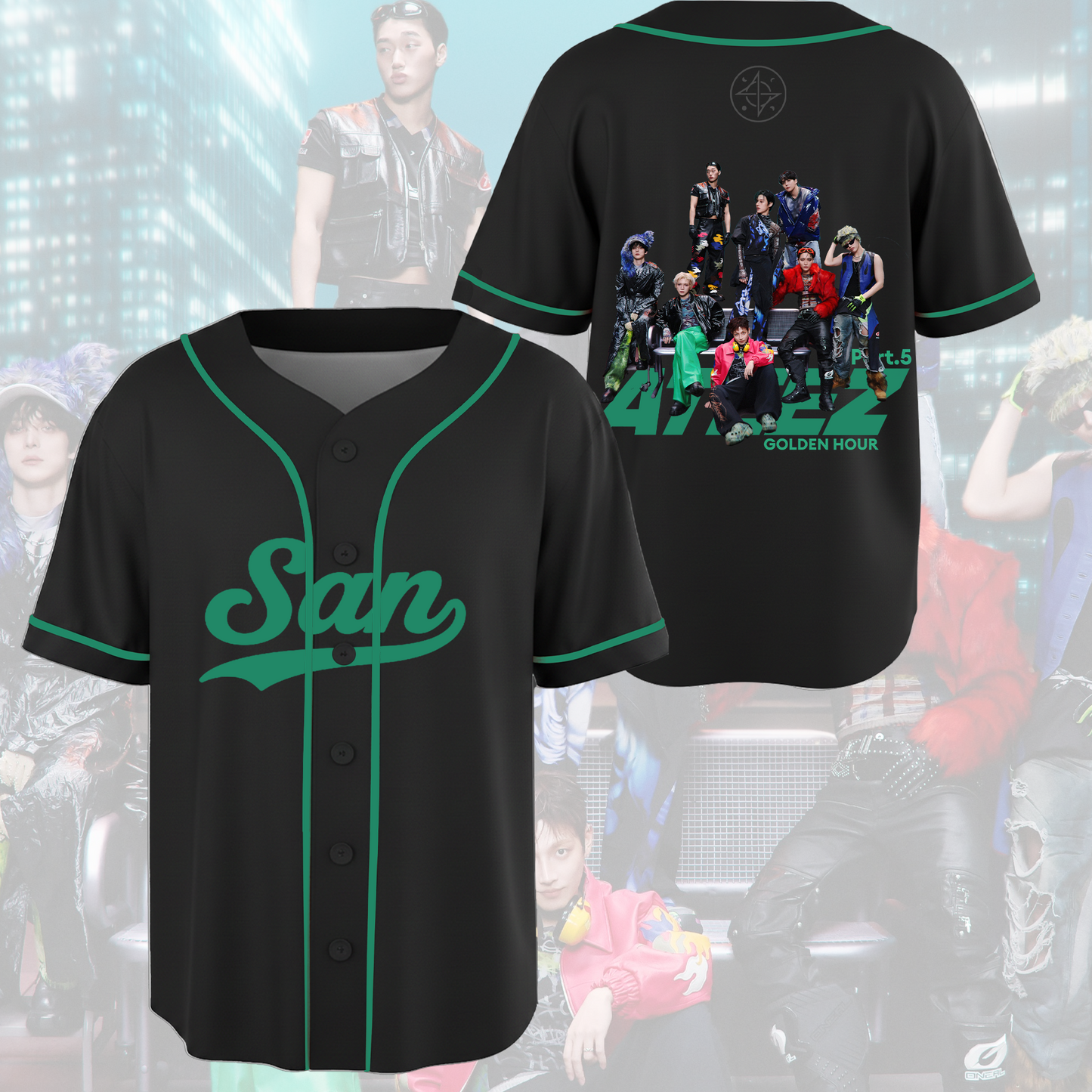 Cypher Ateez Golden Hour Concert  Baseball Jersey Fan Edition