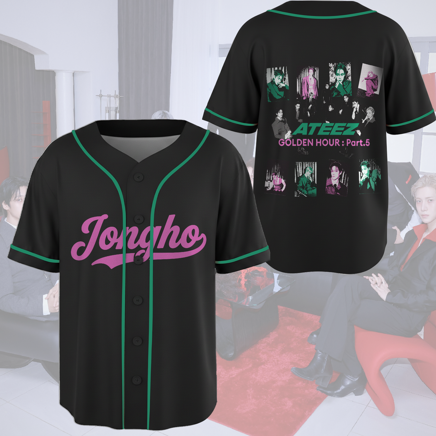 Ateez Golden Hour Part 5 Album Concept Concert Baseball Jersey Fan Edition