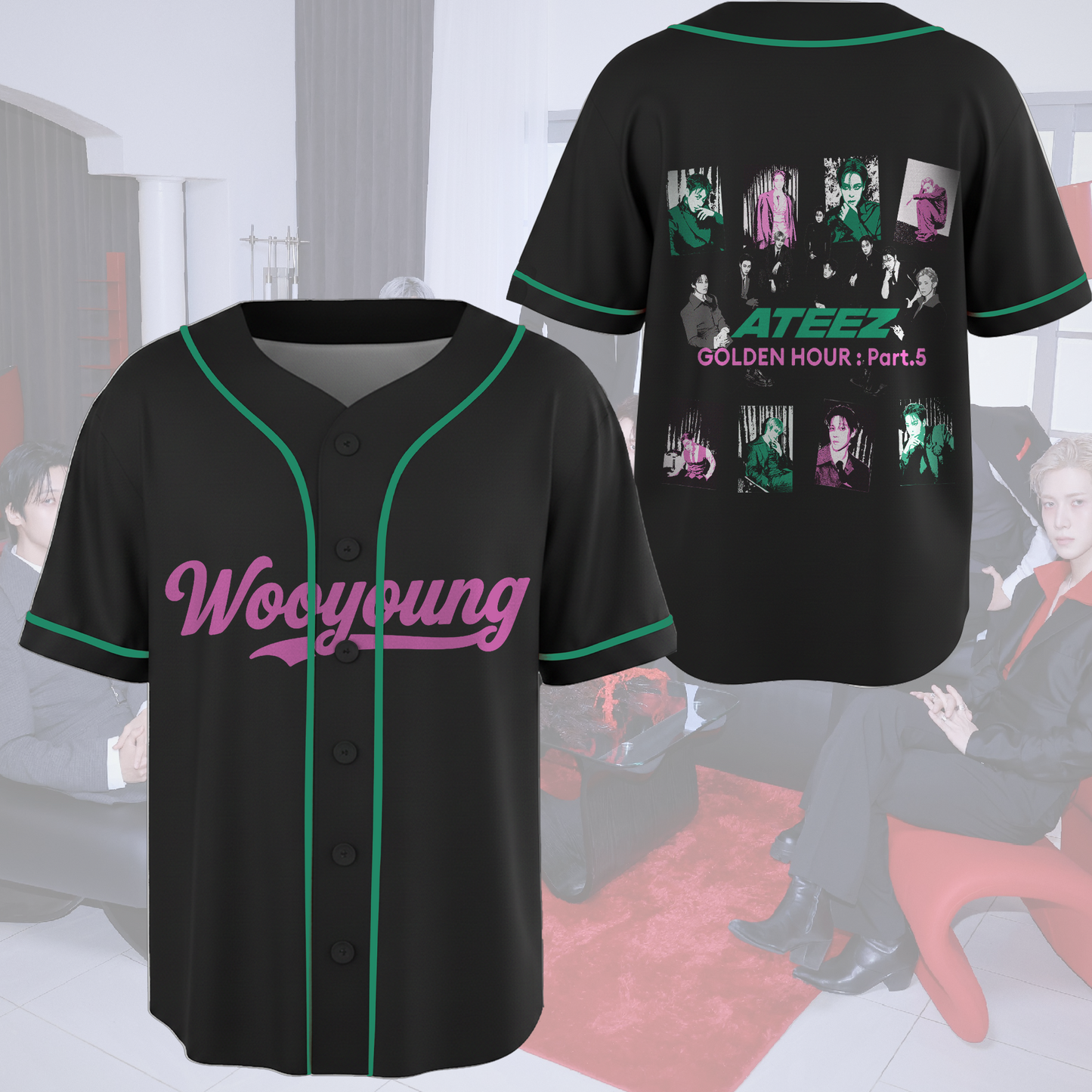 Ateez Golden Hour Part 5 Album Concept Concert Baseball Jersey Fan Edition