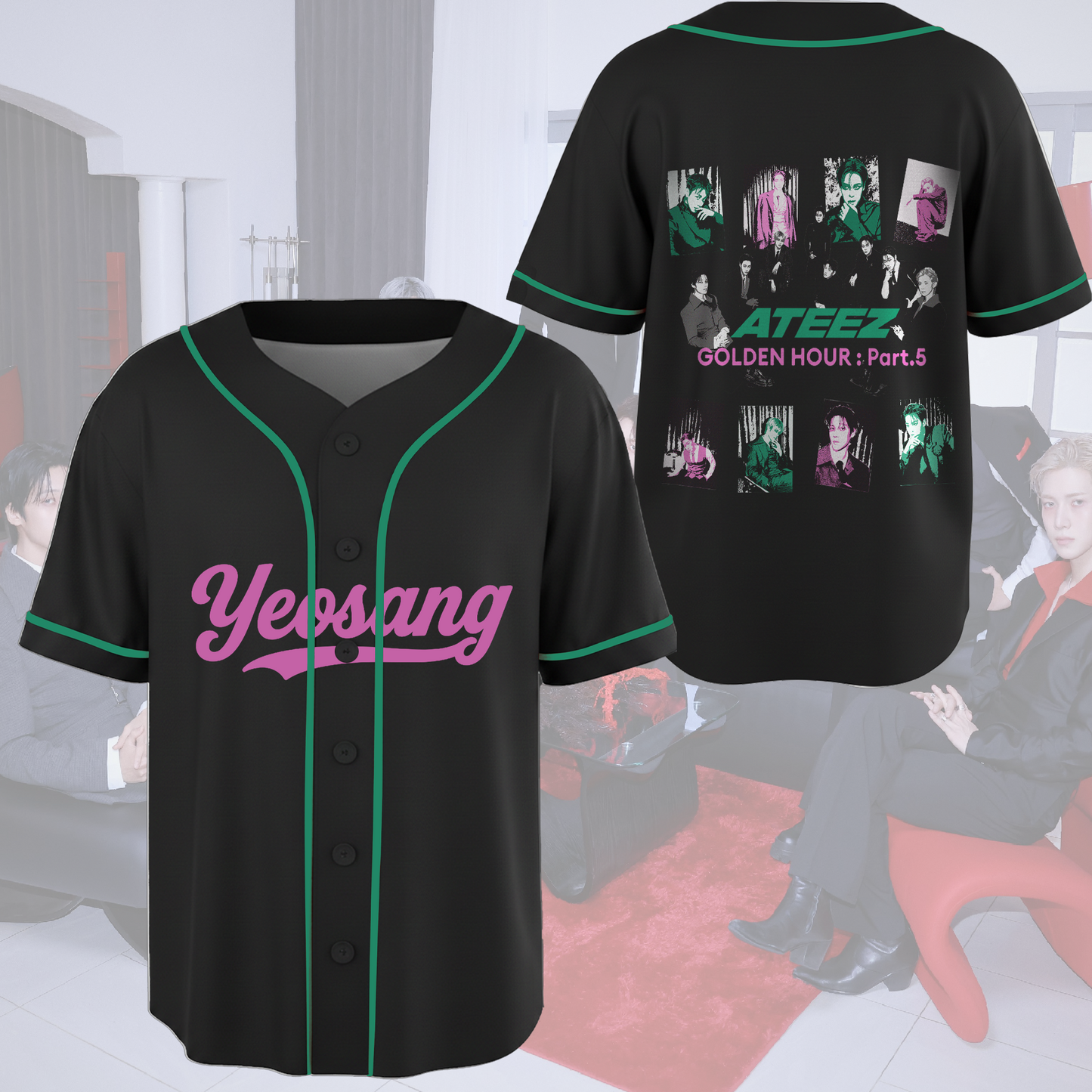 Ateez Golden Hour Part 5 Album Concept Concert Baseball Jersey Fan Edition
